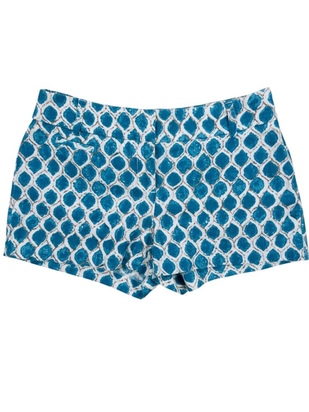 Ann Taylor Loft The Riveria 0 Linen Shorts Geometric Holiday Coastal